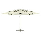 Ombrellone a Sbalzo 4 Livelli Palo Alluminio 250x250 cm Sabbia