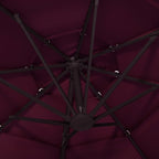 Ombrellone a Sbalzo 4 Livelli Palo in Alluminio 3x3 m Bordeaux
