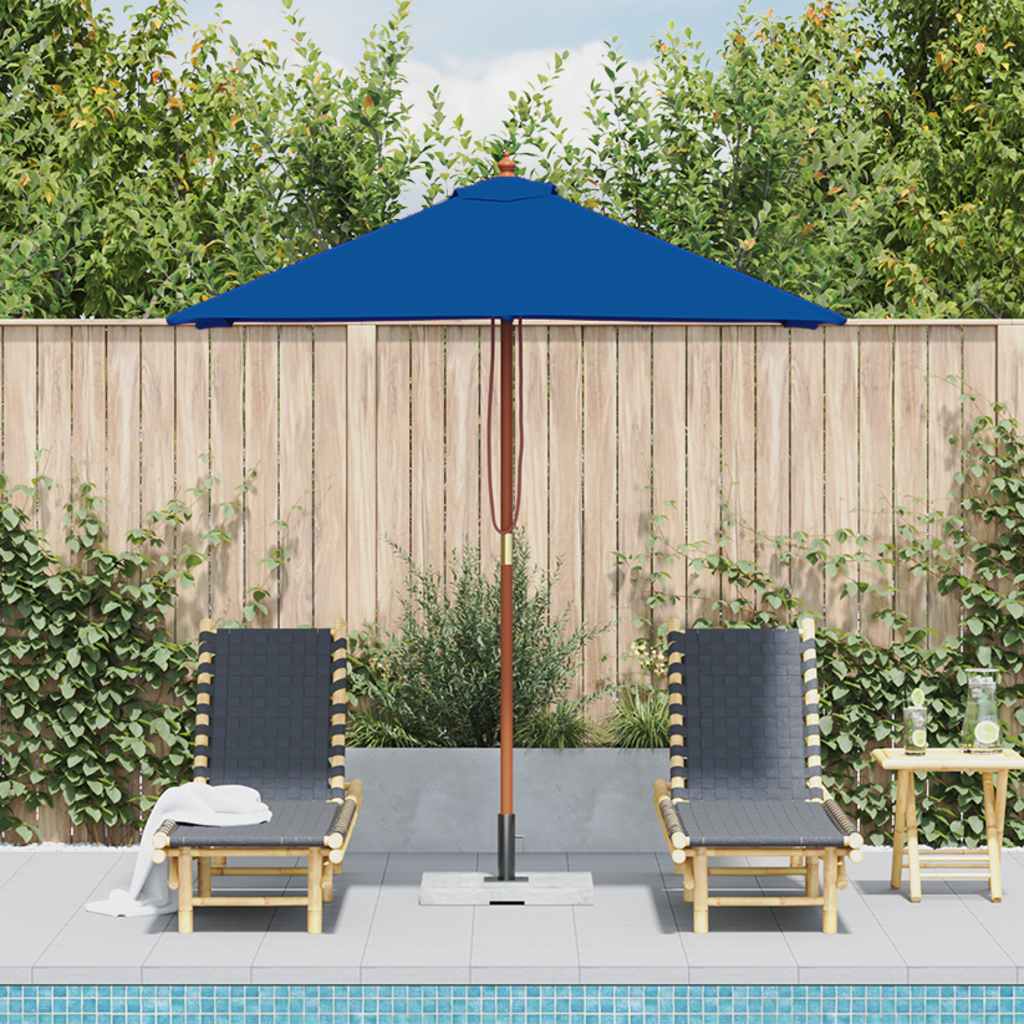 Ombrellone da Giardino con Palo in Legno 150x200 cm Blu