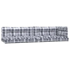 Cuscini per Pallet 5 pz Grigi a Quadri in Tessuto