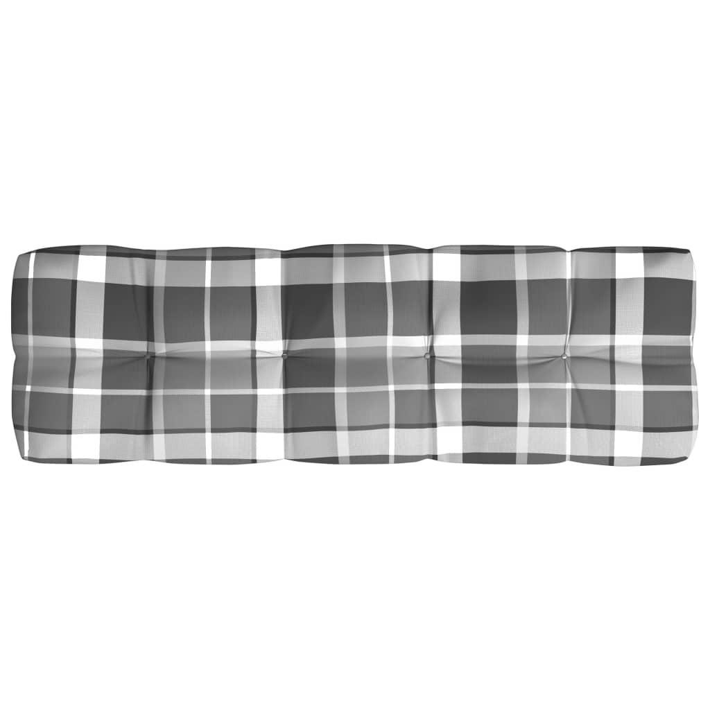 Cuscini per Divano Pallet 7 pz Grigio Motivo a Quadri