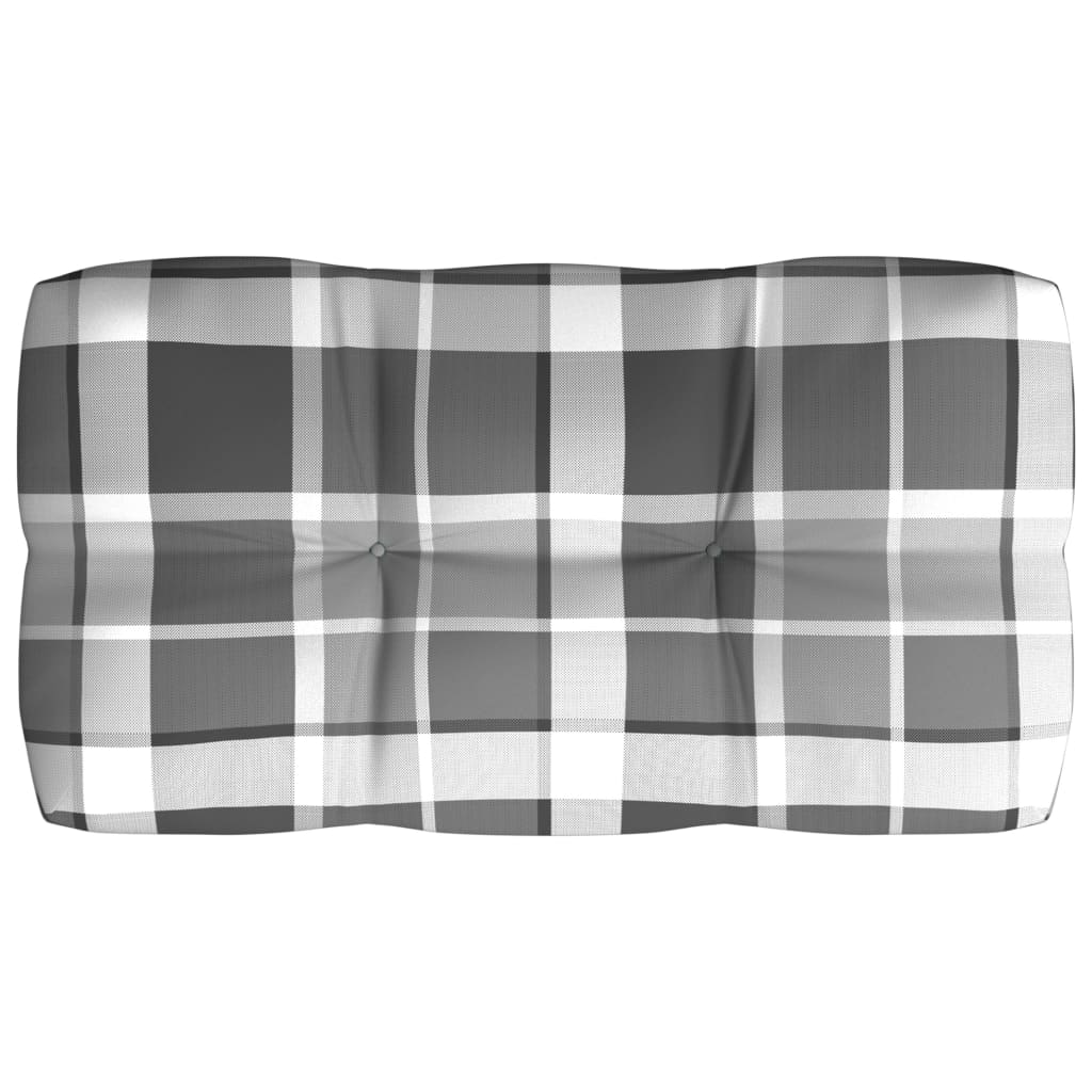 Cuscini per Divano Pallet 7 pz Grigio Motivo a Quadri