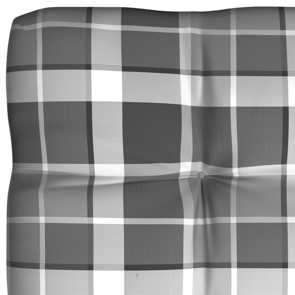 Cuscini per Divano Pallet 7 pz Grigio Motivo a Quadri