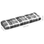 Cuscini per Divano Pallet 7 pz Grigio Motivo a Quadri