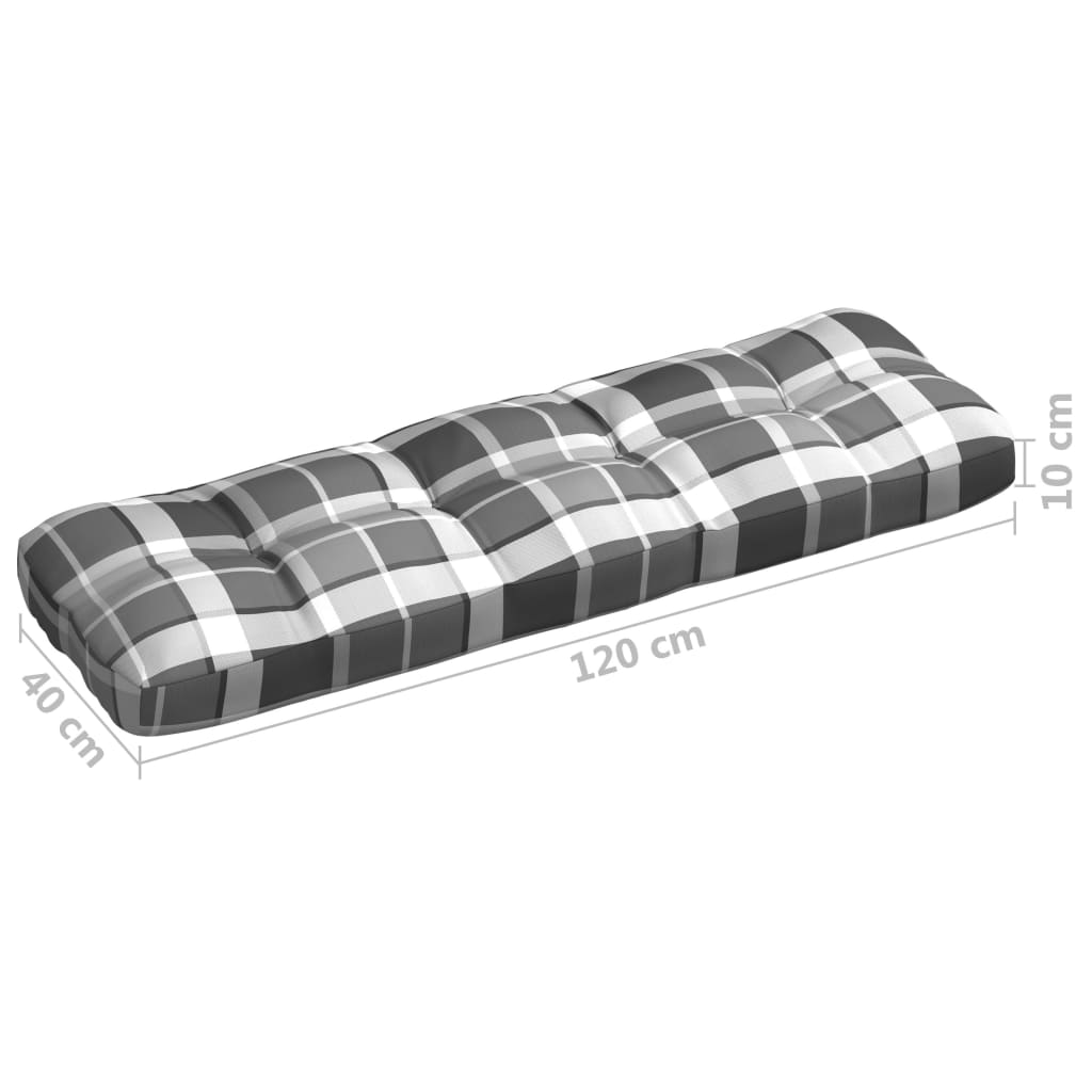 Cuscini per Divano Pallet 7 pz Grigio Motivo a Quadri