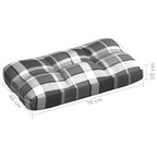 Cuscini per Divano Pallet 7 pz Grigio Motivo a Quadri