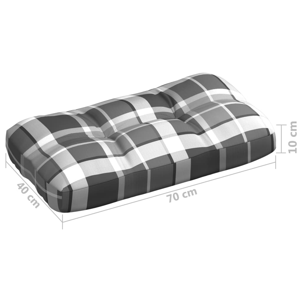 Cuscini per Divano Pallet 7 pz Grigio Motivo a Quadri