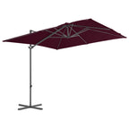 Ombrellone a Sbalzo con Palo in Acciaio 250x250 cm Bordeaux
