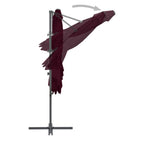 Ombrellone a Sbalzo con Palo in Acciaio 250x250 cm Bordeaux