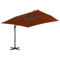 Ombrellone a Sbalzo con Palo in Alluminio 300x300 cm Terracotta