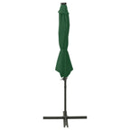 Ombrellone a Sbalzo con Palo e Luci a LED Verde 300 cm