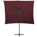 Ombrellone a Sbalzo con LED 250x250 cm Bordeaux