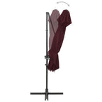 Ombrellone a Sbalzo con LED 250x250 cm Bordeaux