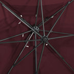 Ombrellone a Sbalzo con LED 250x250 cm Bordeaux