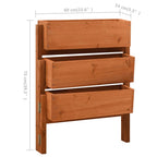 Fioriera Giardino Pieghevole Arancione 60x14x75 cm Legno Abete