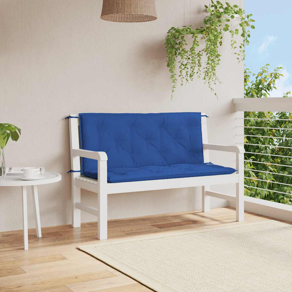 Cuscini per Panca 2 pz Blu 120x50x7 cm in Tessuto Oxford