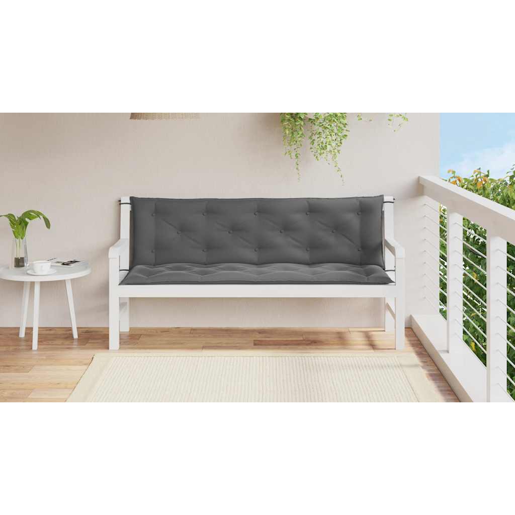 Cuscini Panca Giardino 2pz Antracite 150x50x7cm Tessuto Oxford
