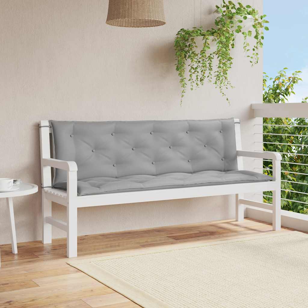Cuscini per Panca 2 pz Grigi 150x50x7 cm in Tessuto Oxford