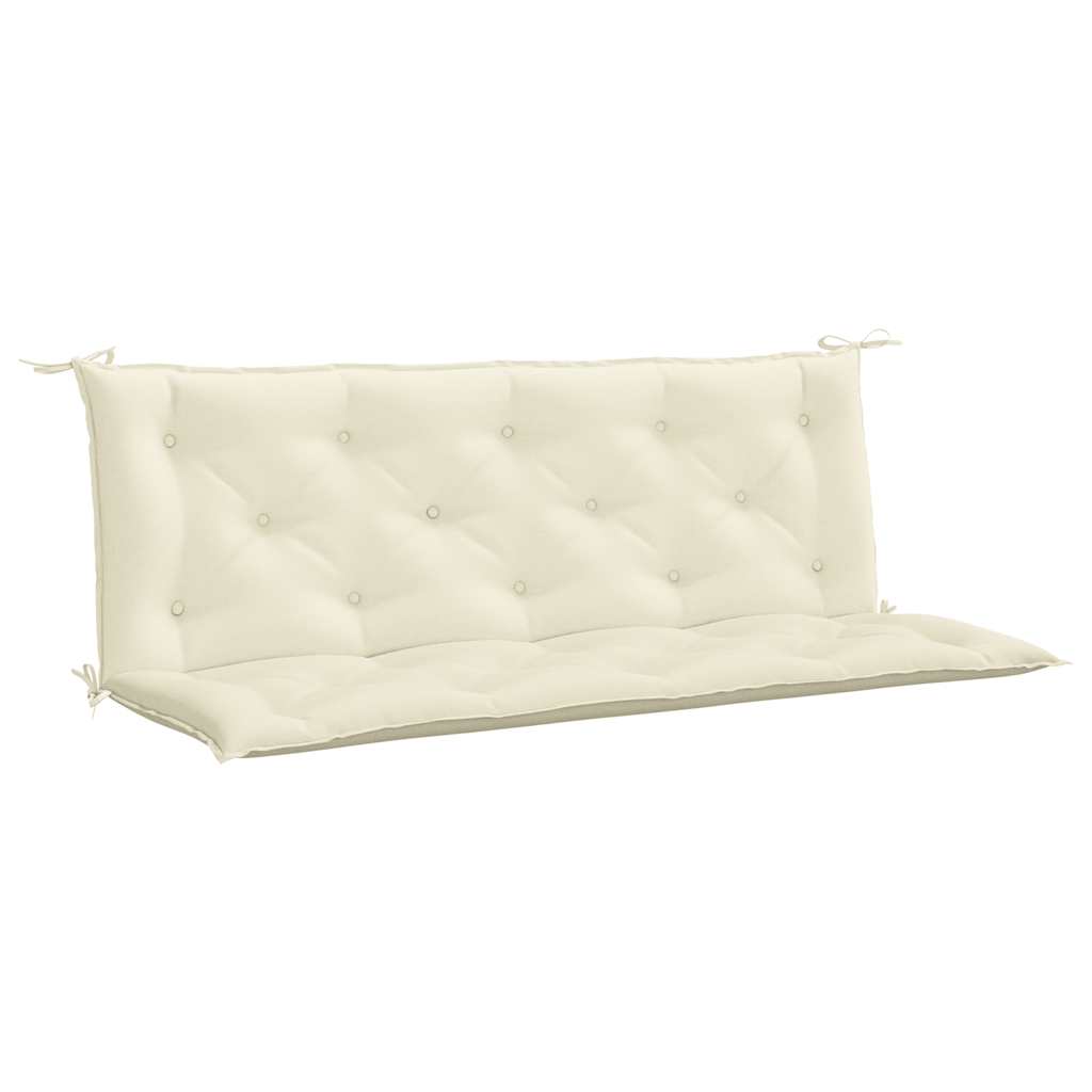 Cuscini Panca Giardino 2pz Bianco Crema 150x50x7 Tessuto Oxford