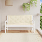 Cuscini Panca Giardino 2pz Bianco Crema 150x50x7 Tessuto Oxford