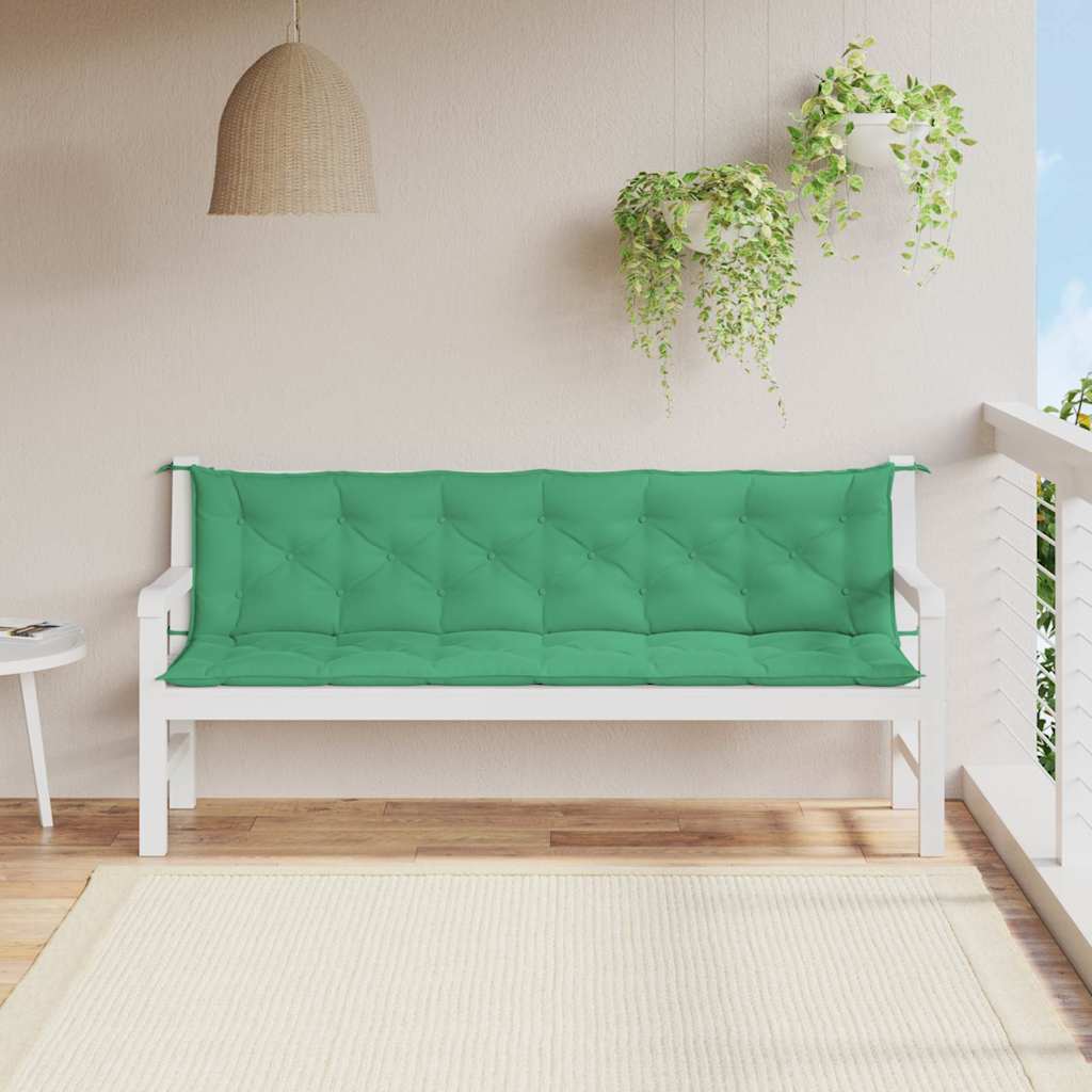 Cuscini per Panca 2 pz Verdi 200x50x7 cm in Tessuto Oxford