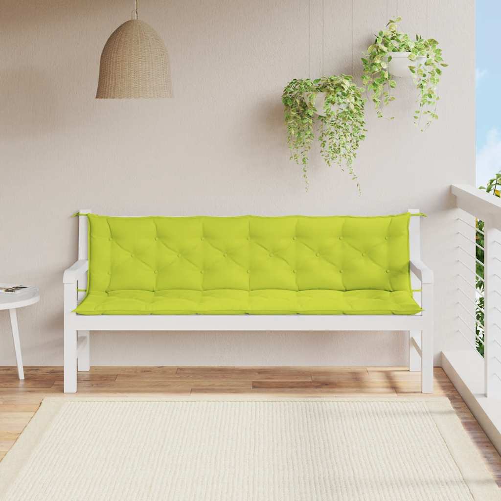 Cuscino per Panca Verde Intenso 200x(50+50)x7 cm Tessuto Oxford