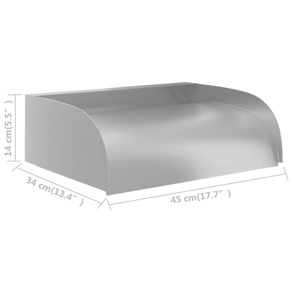 Cascata per Laghetto e Piscina 45x34x14 cm Acciaio Inox 304