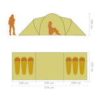 Tenda da Campeggio 6 Persone in Tessuto Grigio e Arancione