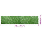 Paravento da Balcone con Foglie Verdi 500x100 cm