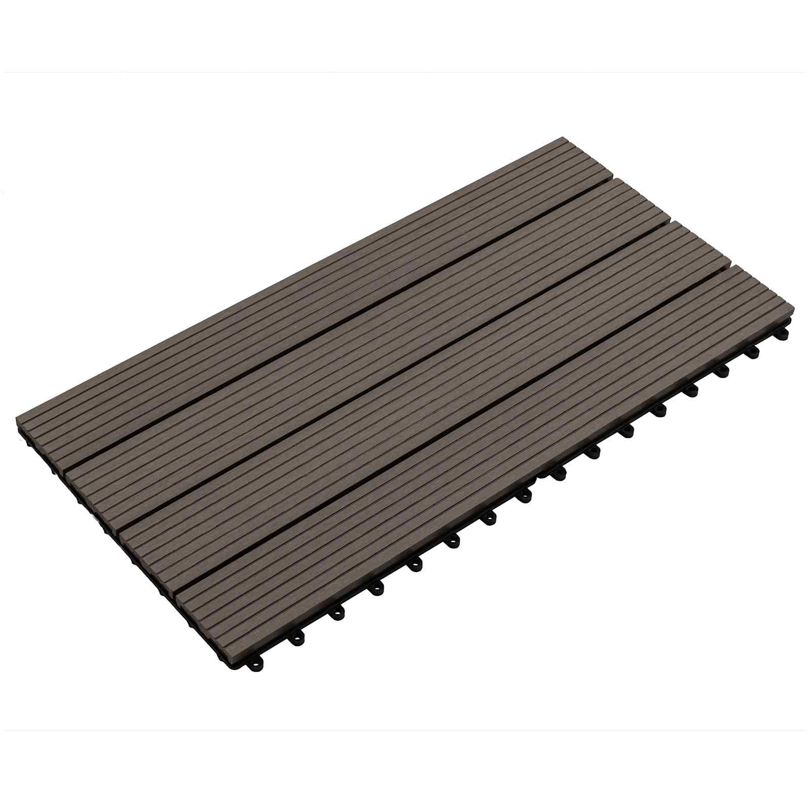 Piastrella per Decking 6 pcs Marrone Scuro 60 x 30 cm WPC