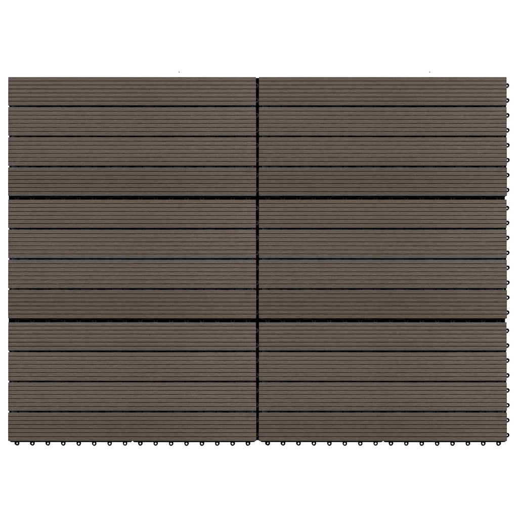 Piastrella per Decking 6 pcs Marrone Scuro 60 x 30 cm WPC