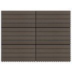 Piastrella per Decking 6 pcs Marrone Scuro 60 x 30 cm WPC