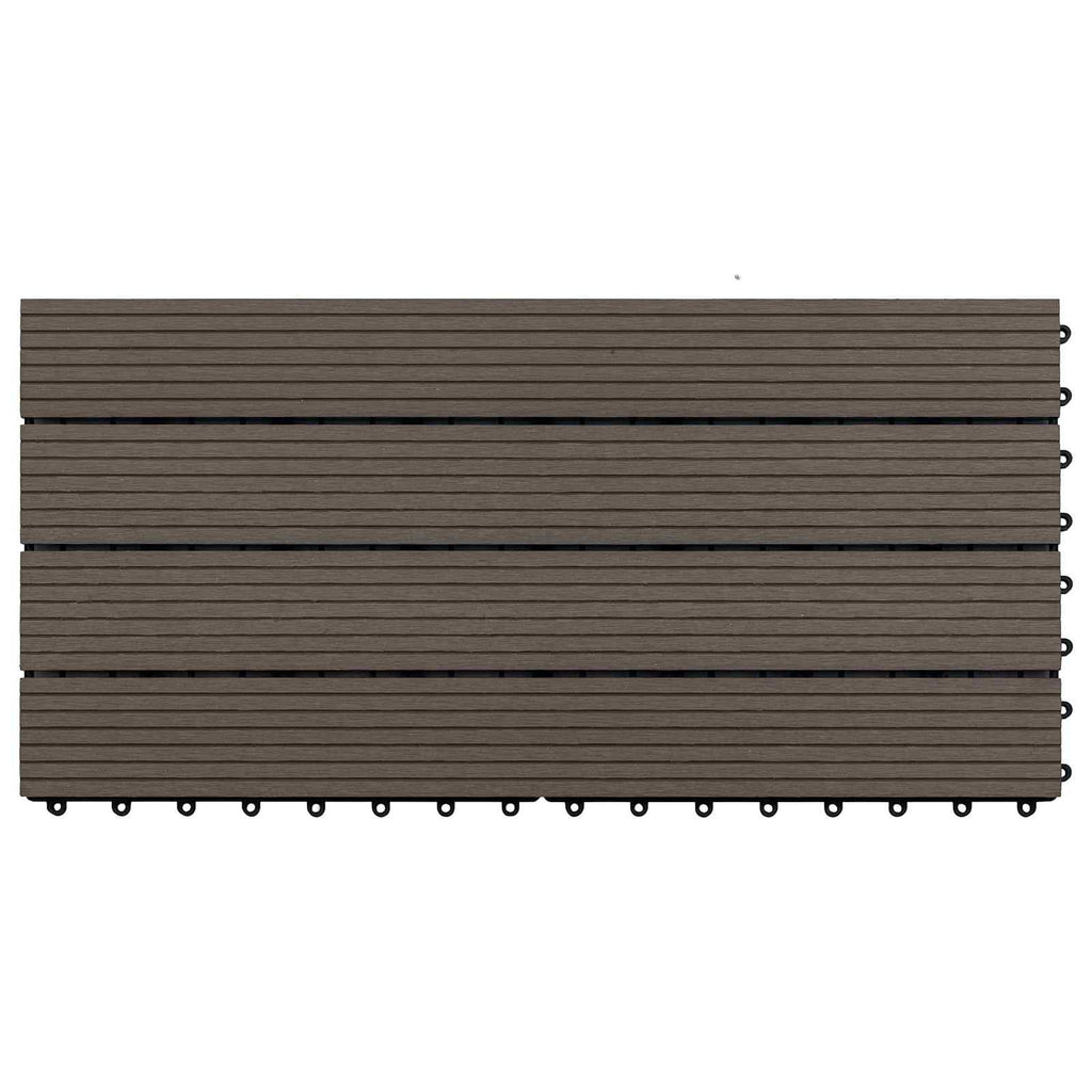 Piastrella per Decking 6 pcs Marrone Scuro 60 x 30 cm WPC