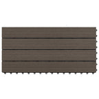 Piastrella per Decking 6 pcs Marrone Scuro 60 x 30 cm WPC