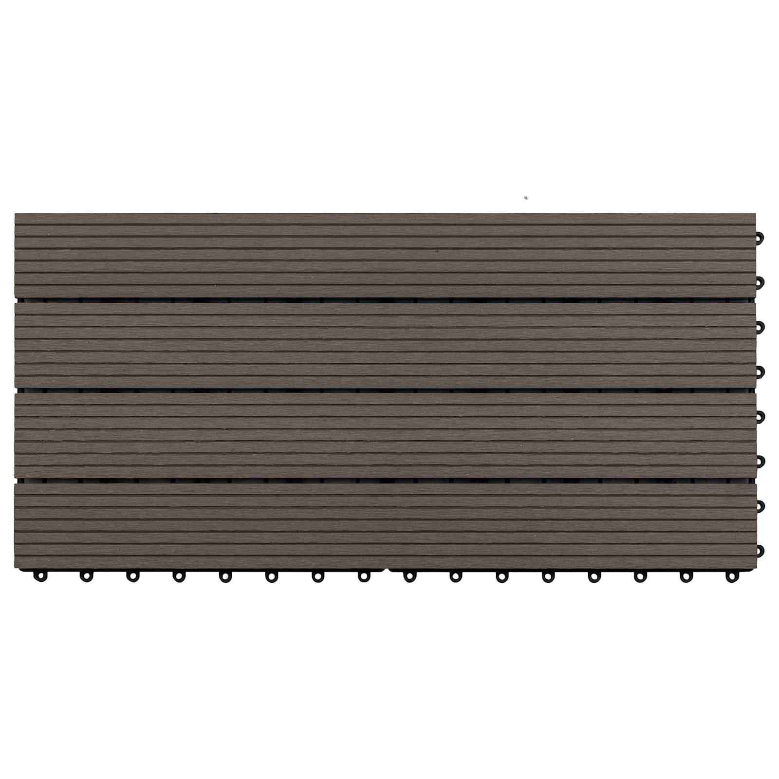 Piastrella per Decking 6 pcs Marrone Scuro 60 x 30 cm WPC