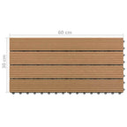 Piastrella per Decking 6 pcs Marrone 60 x 30 cm WPC