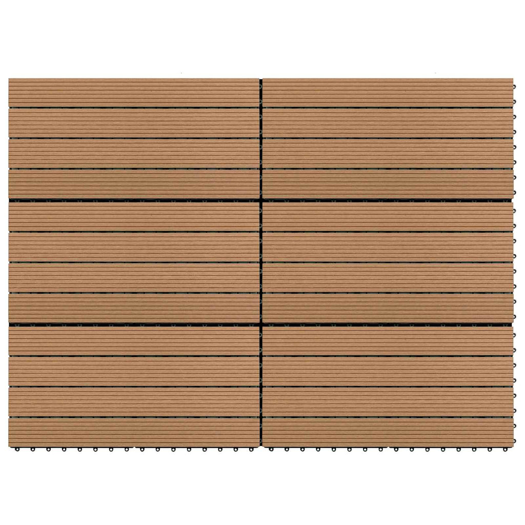 Piastrella per Decking 6 pcs Marrone 60 x 30 cm WPC