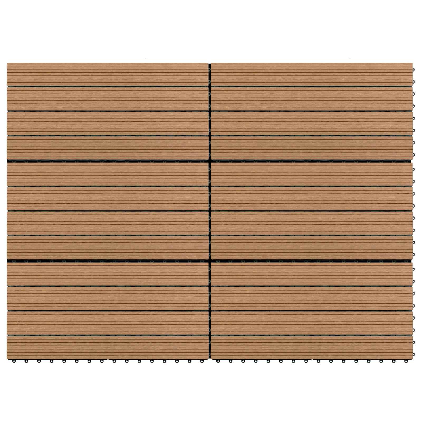 Piastrella per Decking 6 pcs Marrone 60 x 30 cm WPC