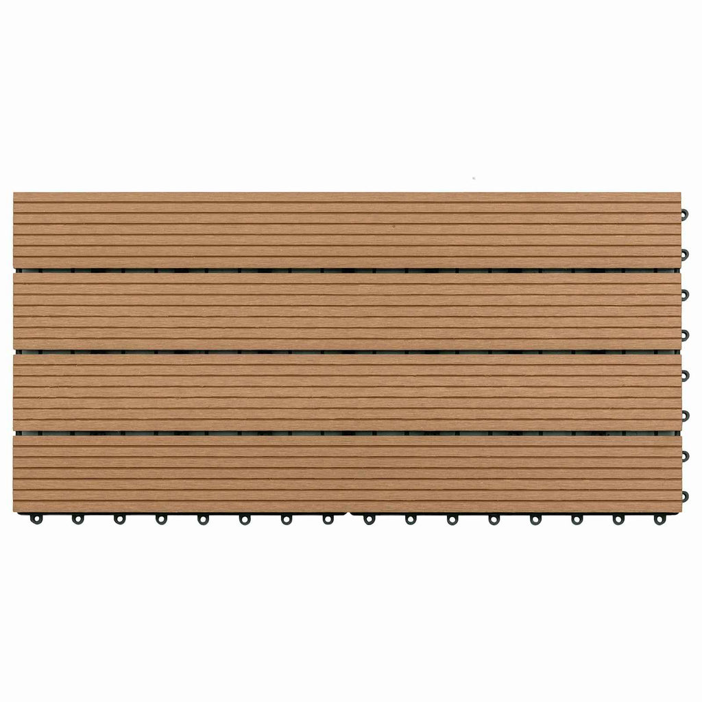 Piastrella per Decking 6 pcs Marrone 60 x 30 cm WPC