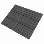 Piastrella per Decking 6 pcs Nero 60 x 30 cm WPC