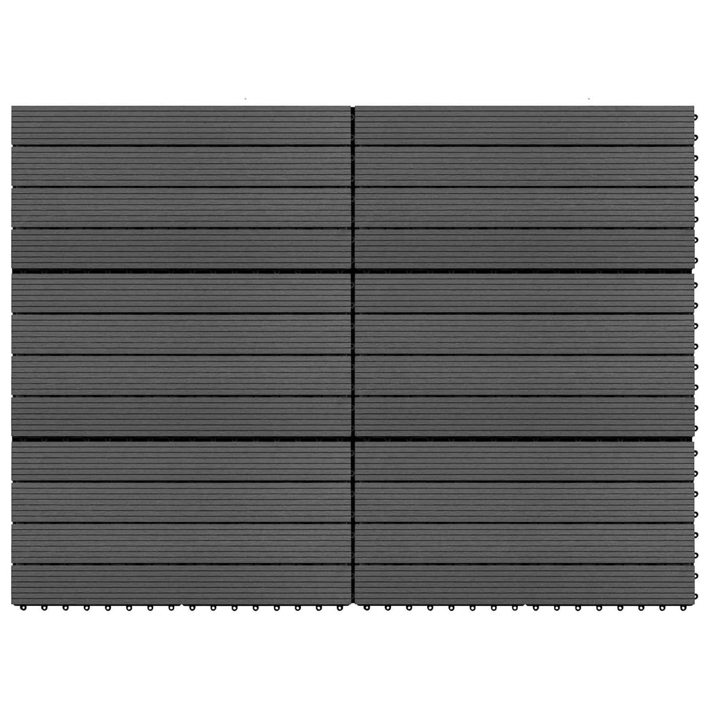 Piastrella per Decking 6 pcs Nero 60 x 30 cm WPC