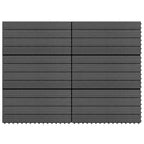 Piastrella per Decking 6 pcs Nero 60 x 30 cm WPC