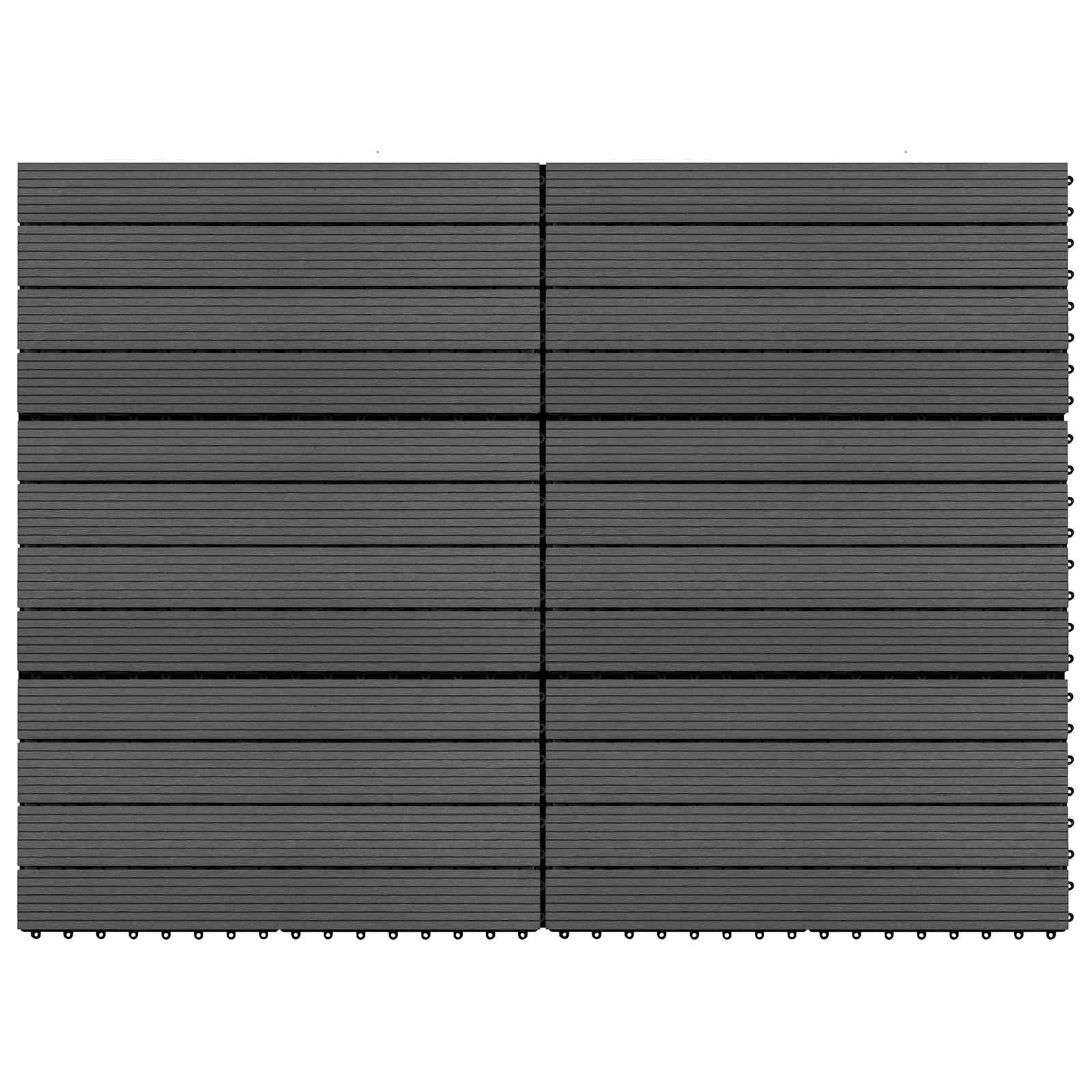 Piastrella per Decking 6 pcs Nero 60 x 30 cm WPC