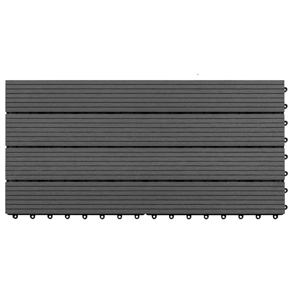 Piastrella per Decking 6 pcs Nero 60 x 30 cm WPC