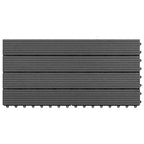 Piastrella per Decking 6 pcs Nero 60 x 30 cm WPC