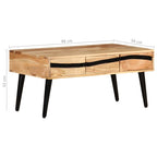 Tavolino da Salotto 88x50x42 cm in Legno Massello di Acacia