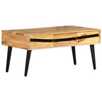 Tavolino da Salotto 88x50x42 cm in Legno Massello di Acacia
