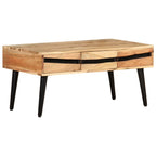 Tavolino da Salotto 88x50x42 cm in Legno Massello di Acacia