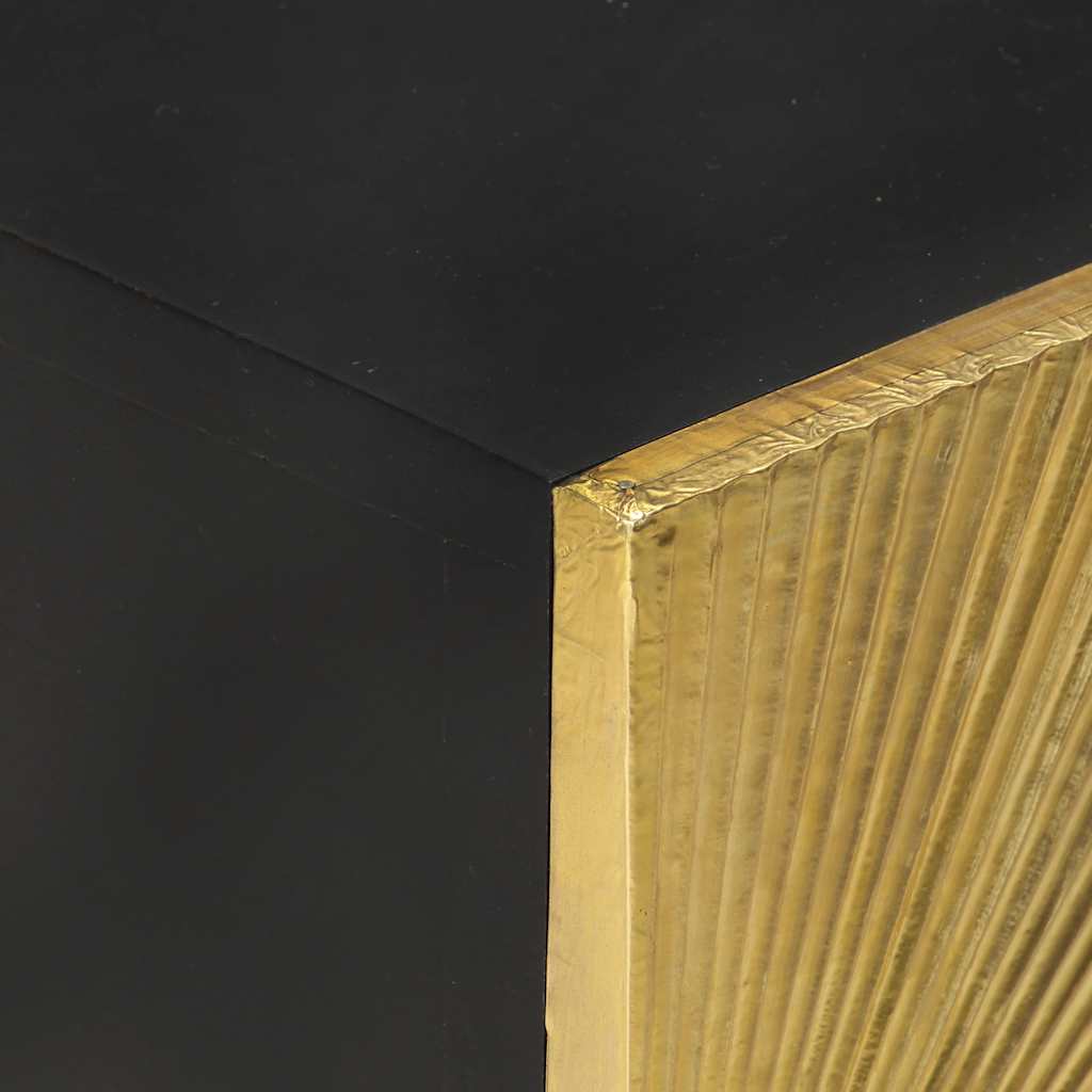 Comodino con Frontale in Ottone 40x30x50cm in Massello di Mango