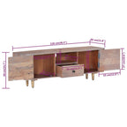 Mobile Porta TV 118x30x40 cm in Legno Massello di Acacia